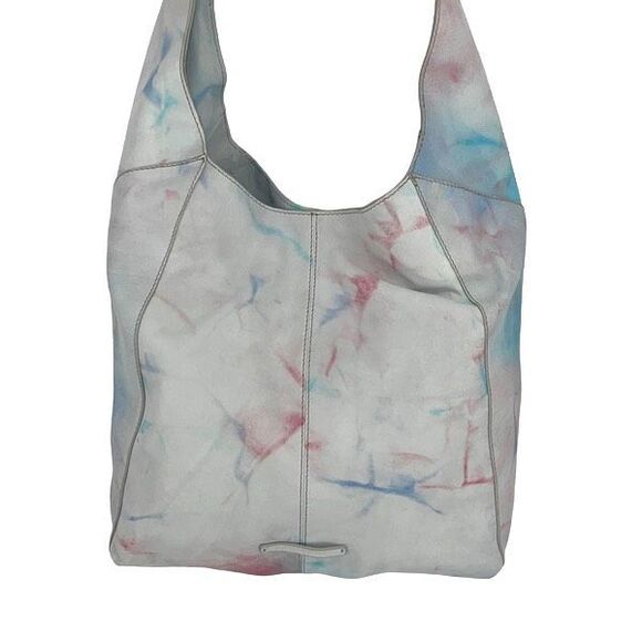 Lucky Brand Womens Leather Tie Dye Purse Tote Shoulder Bag White Pink Large NWOT - Picture 4 of 9